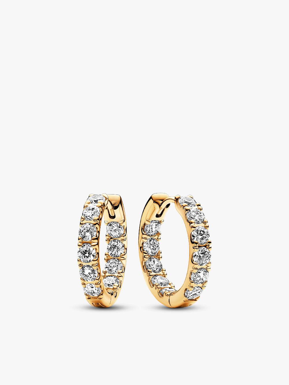 Sparkling Elevated Heart Stud Earrings